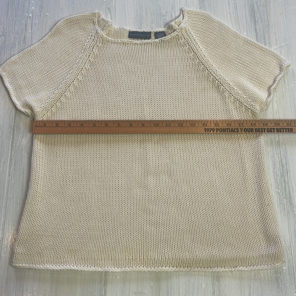 Relativity Cream Short Sleeve Knit Top Women's Size Large - Picture 3 of 6